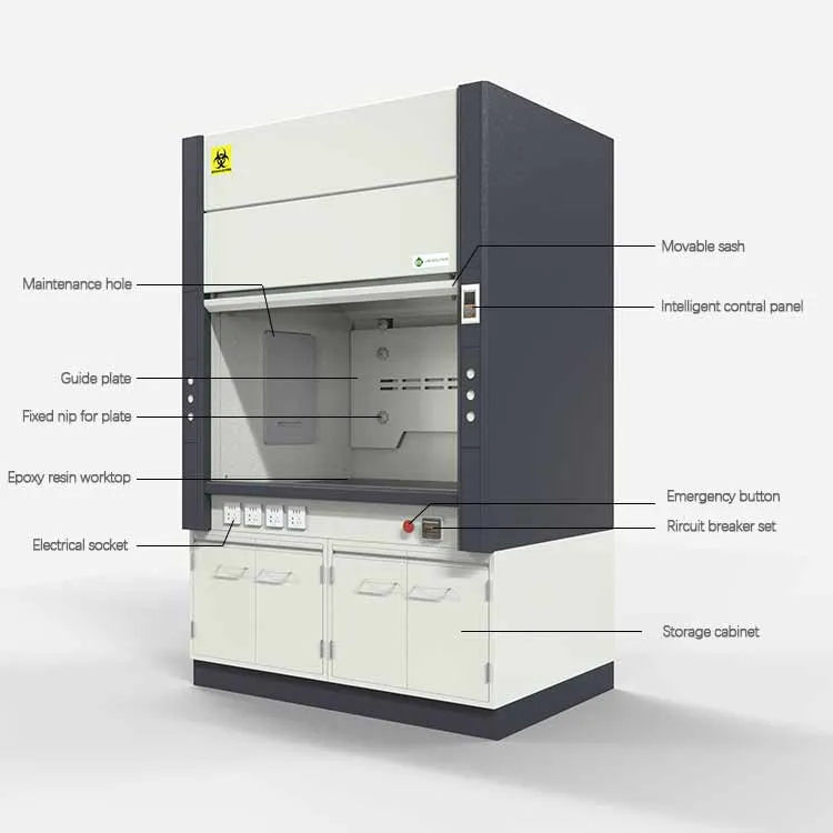 Customized Environmental Standard Intelligent Clean Air Chemistry Conventional Biological Chemical All Steel Metal Explosion Proof Lab Fume Hood/