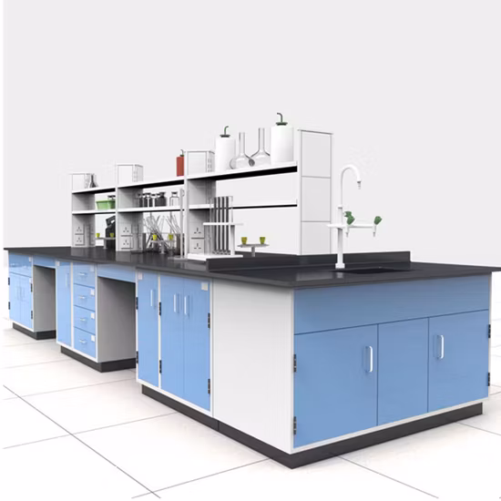 商業学校実験室家具と商業実験台キャビネット付きアイランド実験台